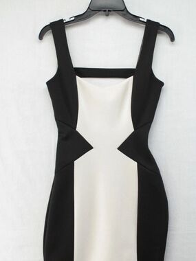Guess by Marciano Black & Cream Knee-Length Bodycon Dress Size 4